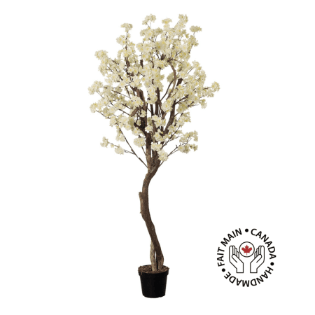 Arbre de cerisier crème artificiel fait main