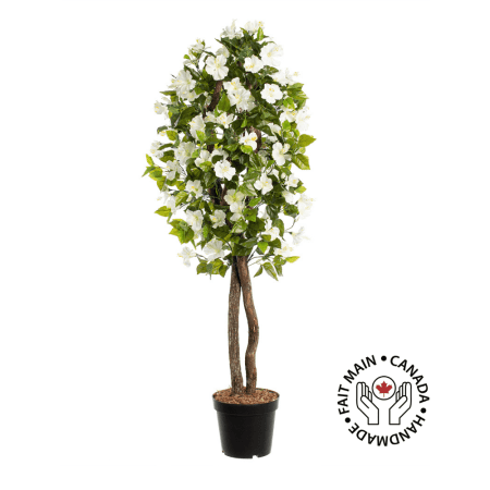 Arbre d'hibiscus blanc artificiel extérieur