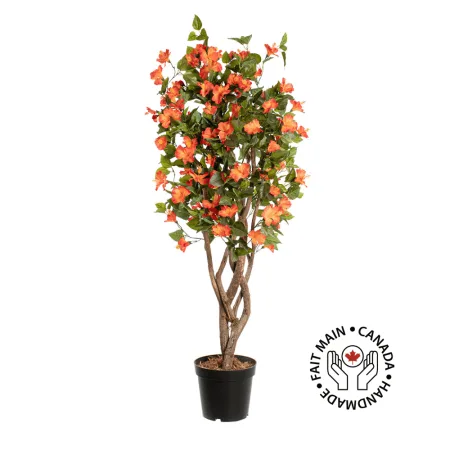 Arbre d'hibiscus orange artificiel extérieur
