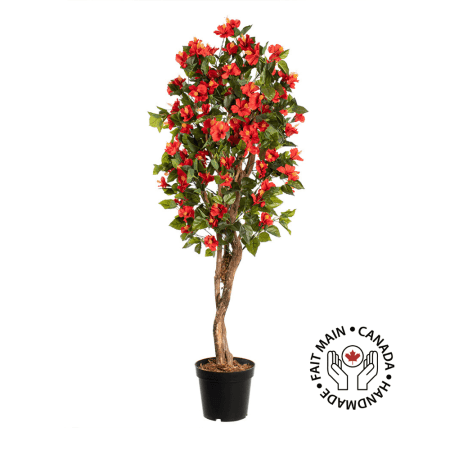 Arbre d'hibiscus rouge artificiel extérieur