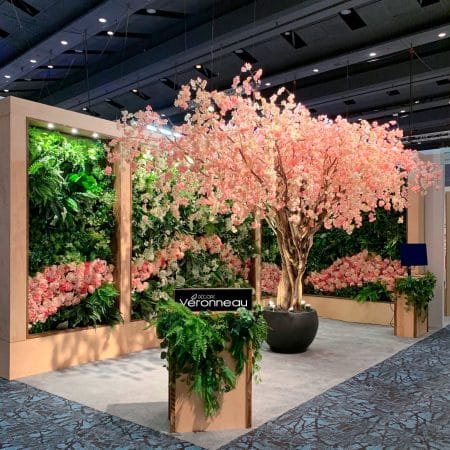 Artificial pink cherry blossom flower stem, 38'' - Décors Véronneau