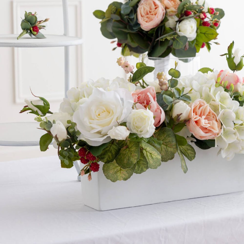 Centre de table de mariage avec baies - Décors Véronneau