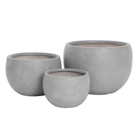Grey washed fiber clay planter