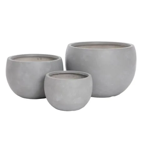 Jardinière gris lavé en fibre d'argile