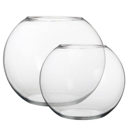 Round glass vase