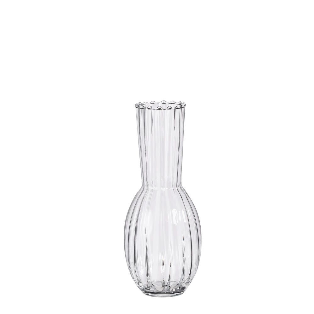 Vase strié en verre transparent, 13,5 x 5,5'' - Décors Véronneau