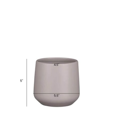 Small taupe ceramic planter - Décors Véronneau