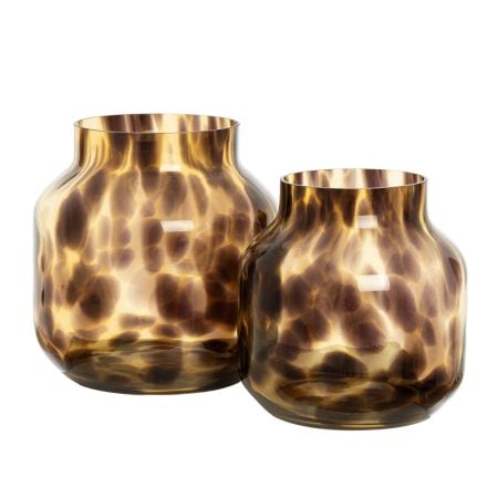 Brown speckled recycled glass vase