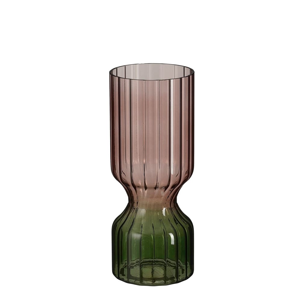 Vase décoratif en verre bourgogne et olive, 9 x 3,5'' - Décors Véronneau