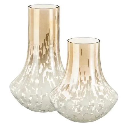 Vase de table tacheté en verre ambré
