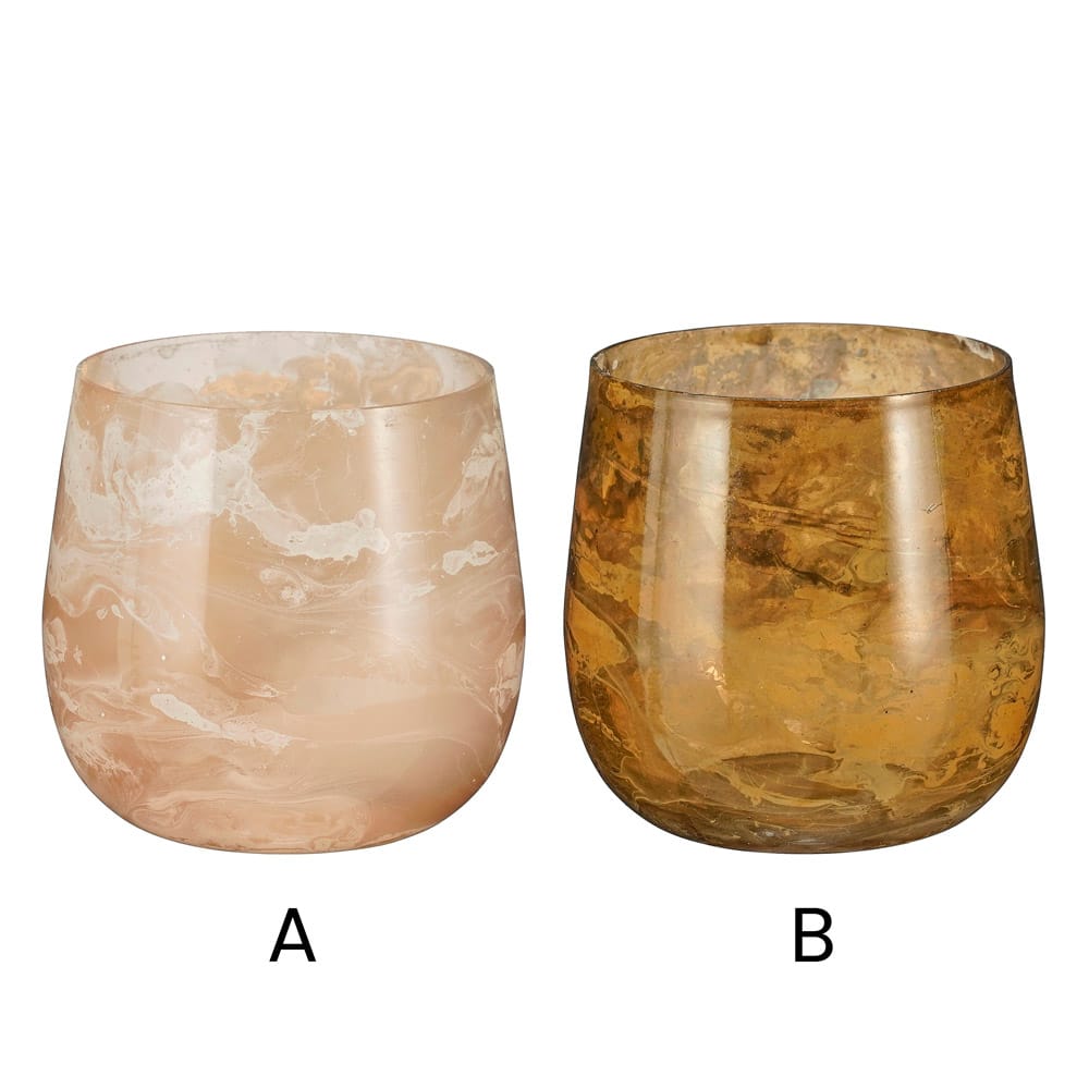 Porte-bougie en verre fini marbré, 4 x 4'' – Image 3 - Décors Véronneau