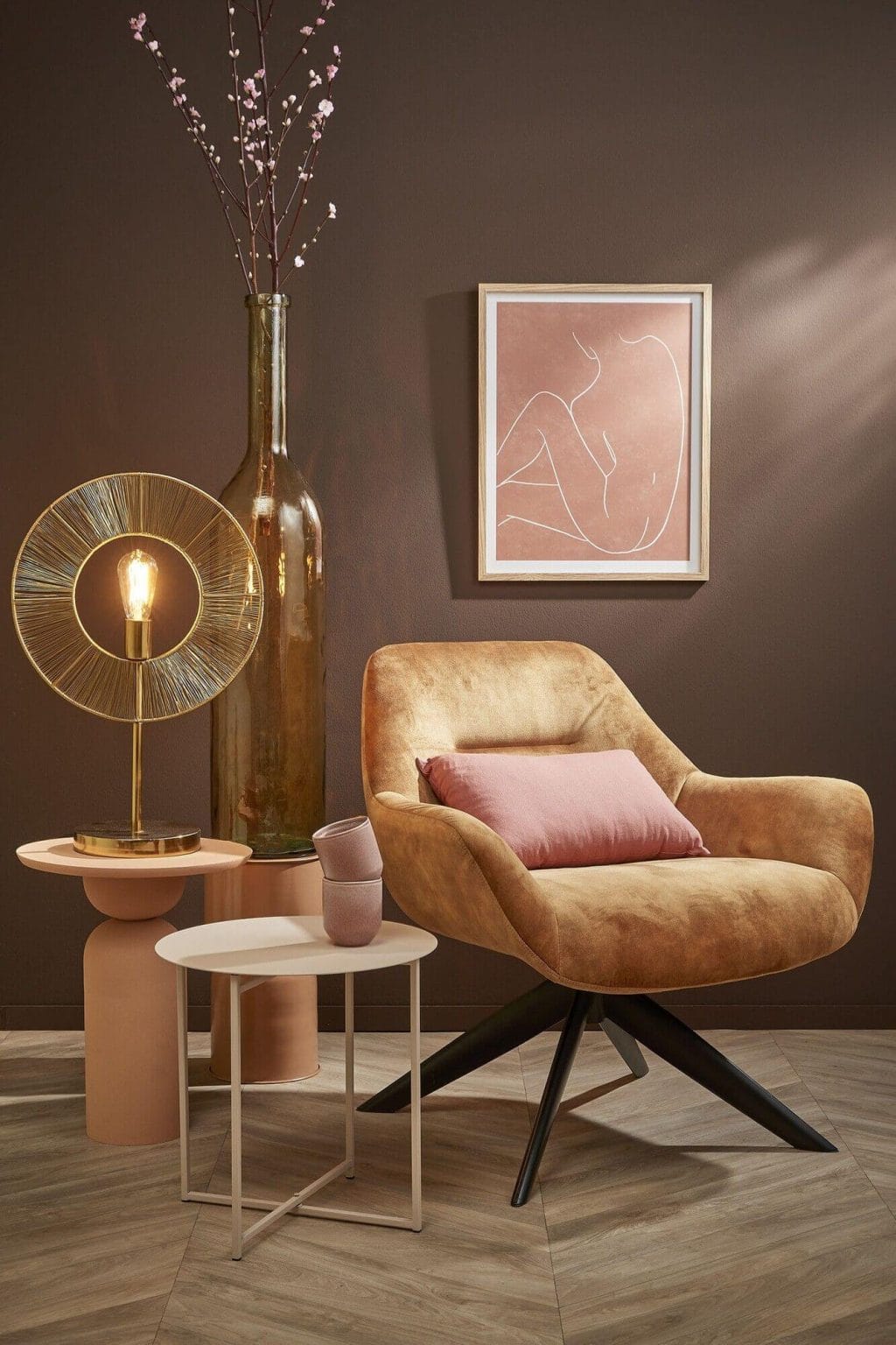 Vase en verre ochre - Décors Véronneau