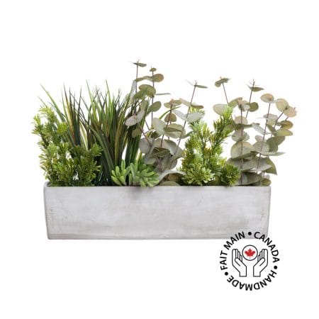 Centre de table artificiel avec herbes et eucalyptus artificiels, 12 x 21''