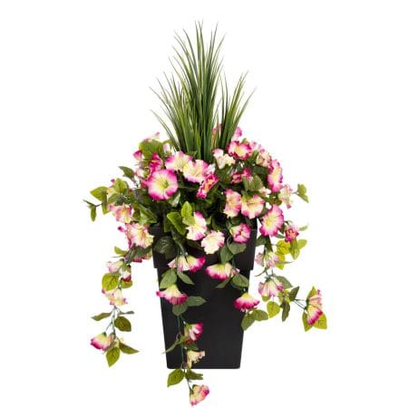 Jardinière extérieure de pétunia artificiel - Décors Véronneau