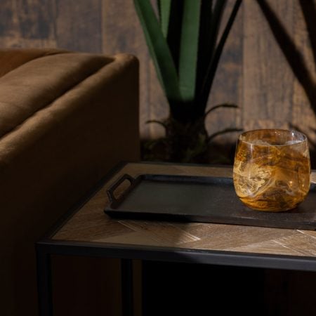 Marbled finish glass tealight holder, 4 x 4'' - Décors Véronneau