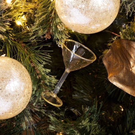 Glass cocktail Christmas ornament, 4 x 2'' - Décors Véronneau