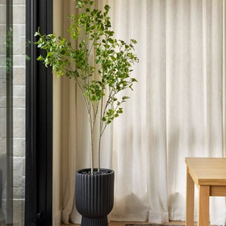 Arbre ficus artificiel à petites feuilles en pot noir, 72'' - Décors Véronneau