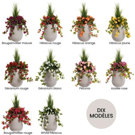 Ensemble de création de jardinière artificielle en pot beige à assembler soi-même - DIY - Décors Véronneau