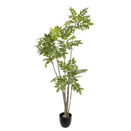 Arbre à cire artificiel en pot noir, 55''