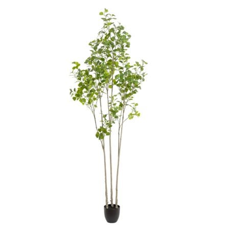 Artificial small-leaf ficus tree in a black pot, 72''