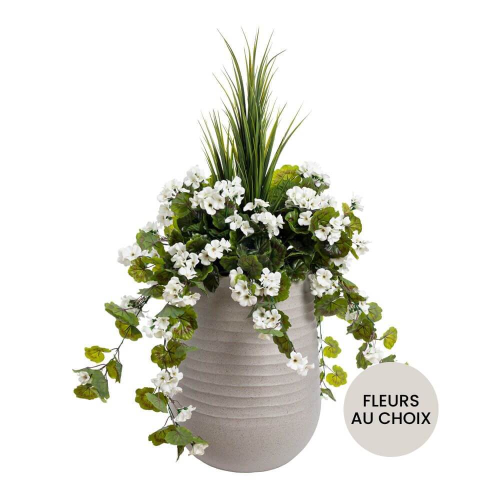 Arrangement DIY en pot beige - Décors Véronneau