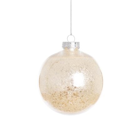 Sparkling champagne Christmas bauble, 4''