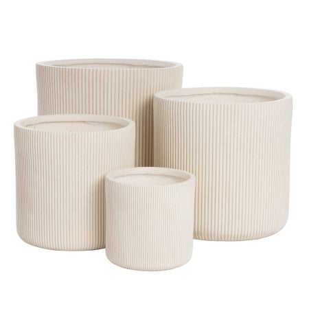 Beige modern fiber clay planter