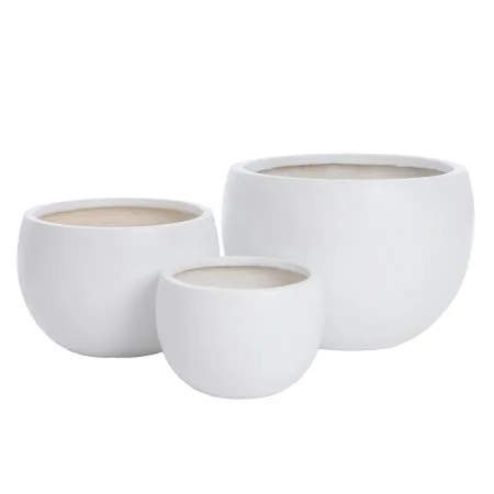 Jardinière blanche en fibre d'argile