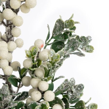 Artificial white berry cluster stem, 32'' - Décors Véronneau