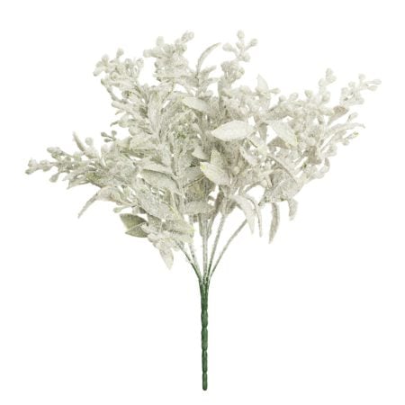 Artificial flocked berry and greenery Christmas pick, 13''