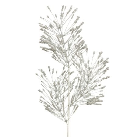 Branche d'épines de pin artificiel argent, 33''