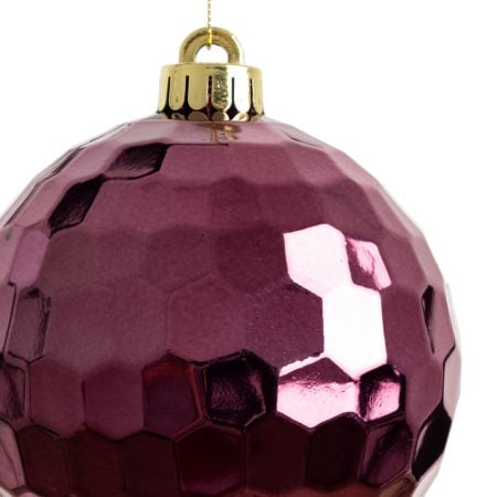 Hammered purple Christmas ball ornament, 5'' - Décors Véronneau