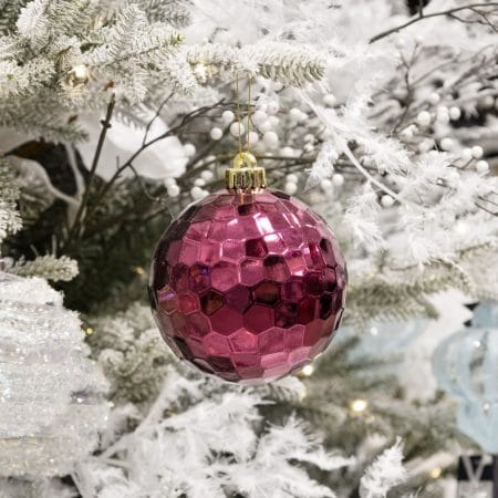 Boule de Noël pourpre martelée, 5'' - Décors Véronneau