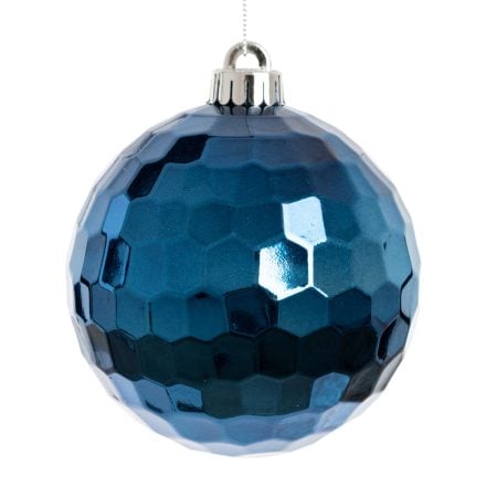 Hammered night blue Christmas ball ornament, 5''