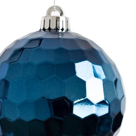 Hammered night blue Christmas ball ornament, 5'' - Décors Véronneau