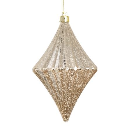 Champagne mercury finial Christmas ornament, 6''