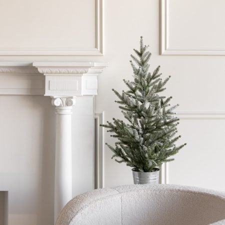 Artificial snowy potted Christmas tree, 30'' - Décors Véronneau