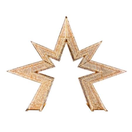 Outdoor walkthrough star arch, 3200 twinkling LEDs, 13,5 x 16,5'