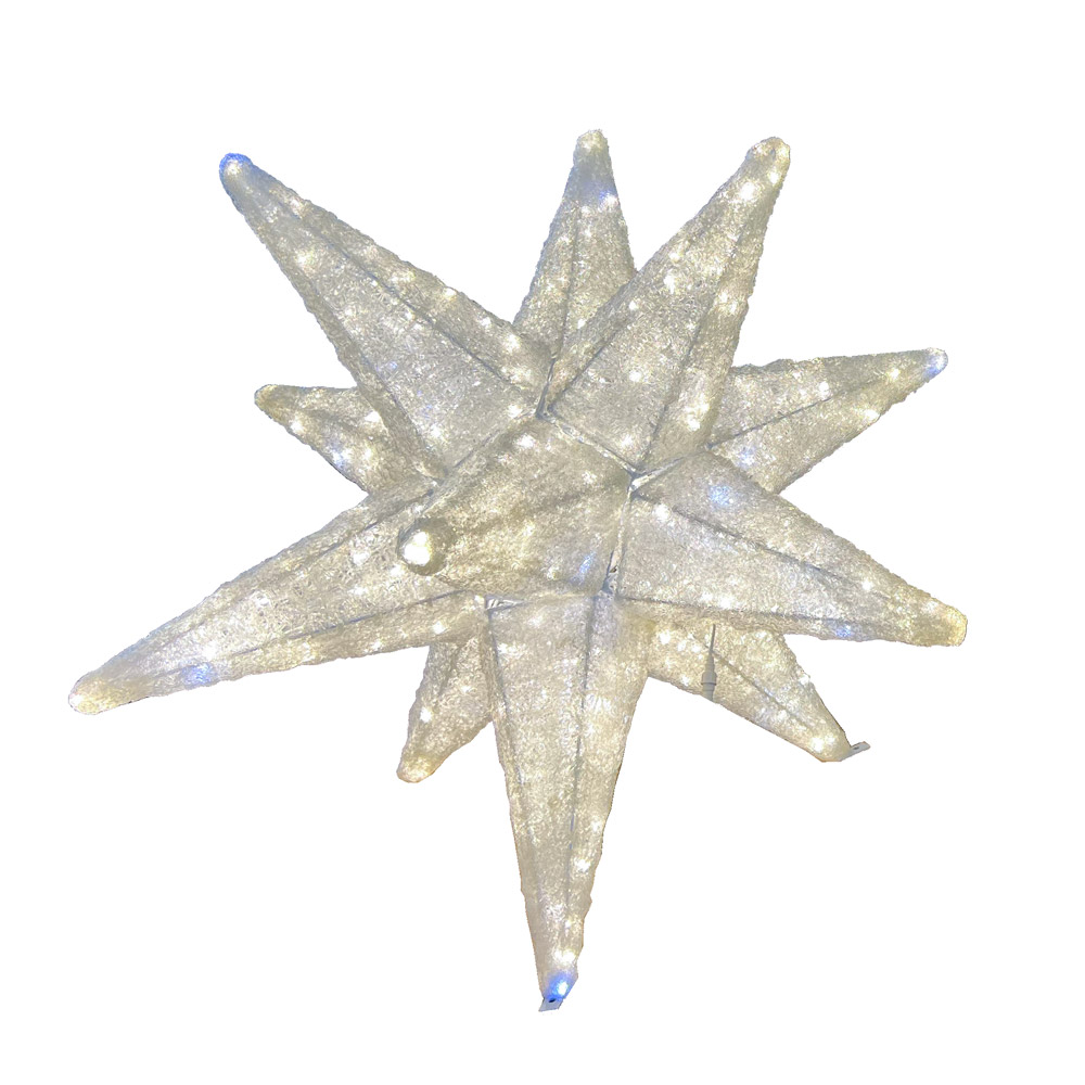 Étoile de Noël 3D extérieure, blanc pur - Décors Véronneau