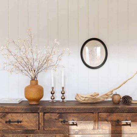 Vase à fleurs brun orangé en terre cuite - Décors Véronneau
