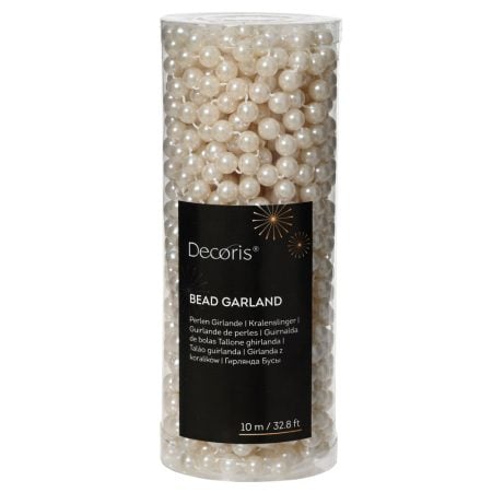 Small cream pearl Christmas garland, 393''