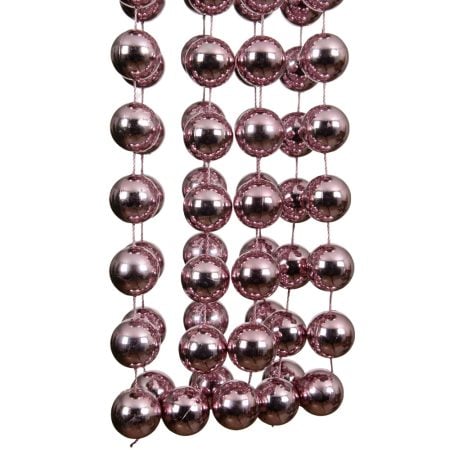 Pink pearl Christmas garland, 106'' - Décors Véronneau