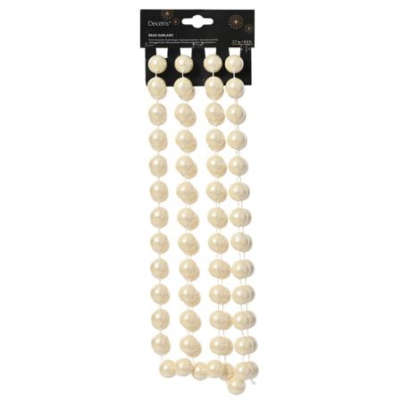 Cream pearl Christmas garland, 106''
