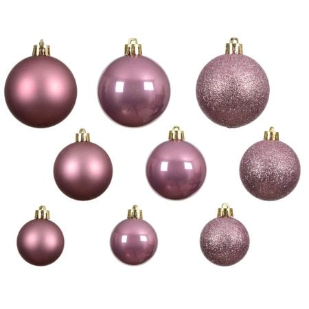 Paquet de 30 boules de Noël mauve-rose mixtes, 1,5-2,5'' - Décors Véronneau