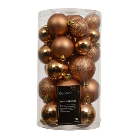 Pack of 30 mixed brandy Christmas ornaments, 1,5-2,5''