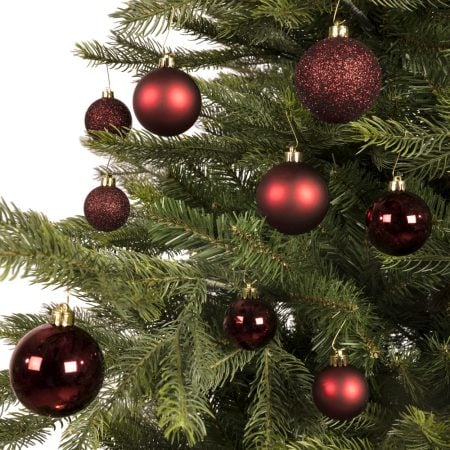 Paquet de 30 boules de Noël bordeaux mixtes, 1,5-2,5'' - Décors Véronneau