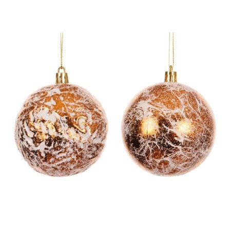 Crackled copper Christmas ball ornament, 3''
