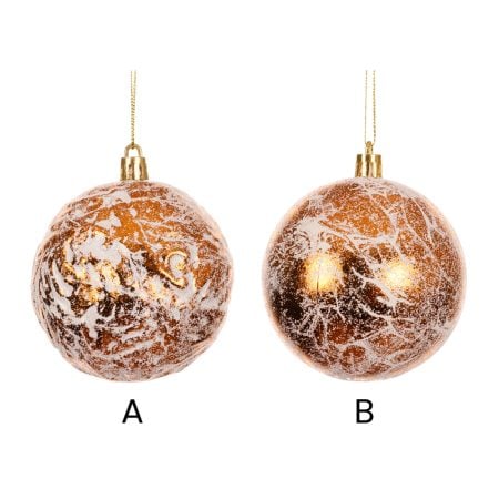 Crackled copper Christmas ball ornament, 3'' - Décors Véronneau