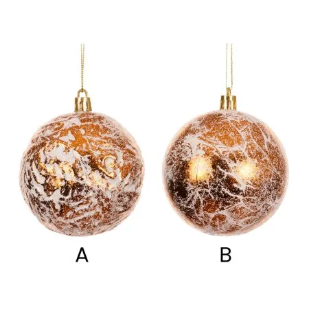 Crackled copper Christmas ball ornament, 3'' - Décors Véronneau