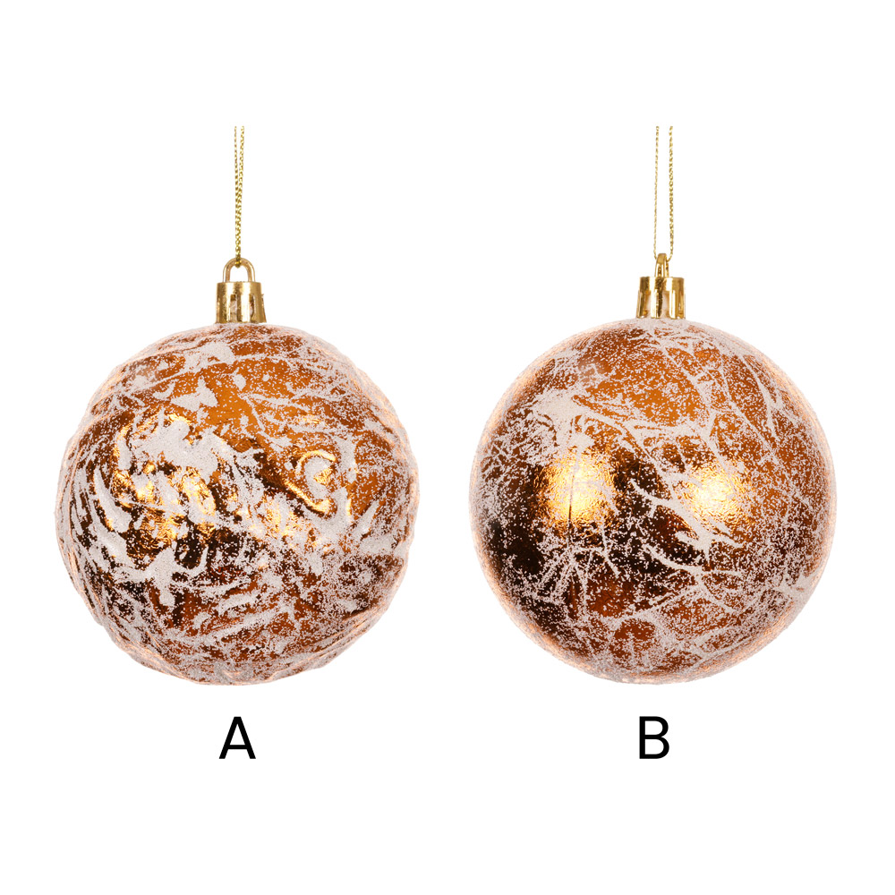 Boule de Noël cuivre craquelée - Décors Véronneau